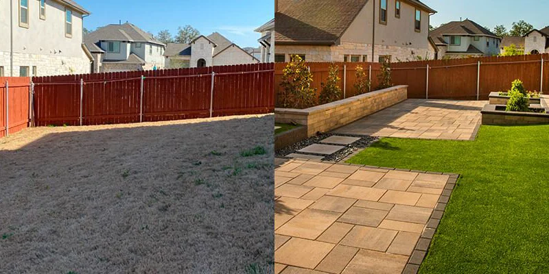 Before and after patio